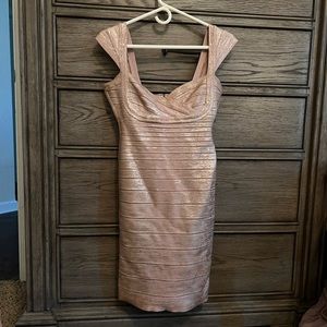 Herve Leger Gold Bandage Dress